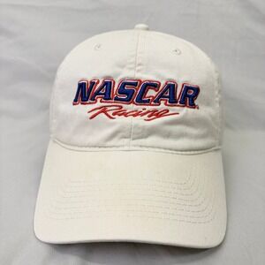 NASCAR Hat Racing Vintage Unisex OSFM Cream Embroidered Strapback Cap